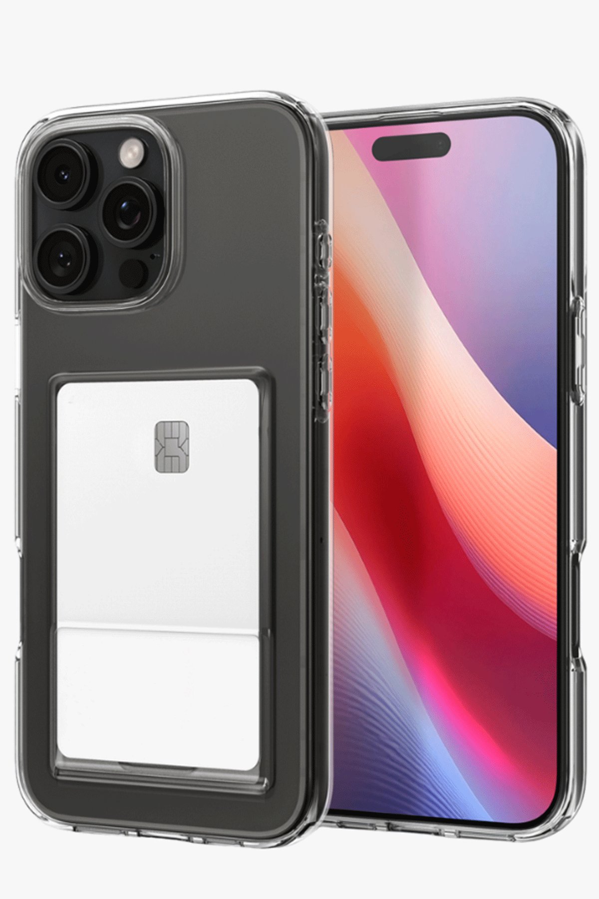  iPhone 16 Pro Max Kılıf Kart Şeffaf Silikon - Şeffaf