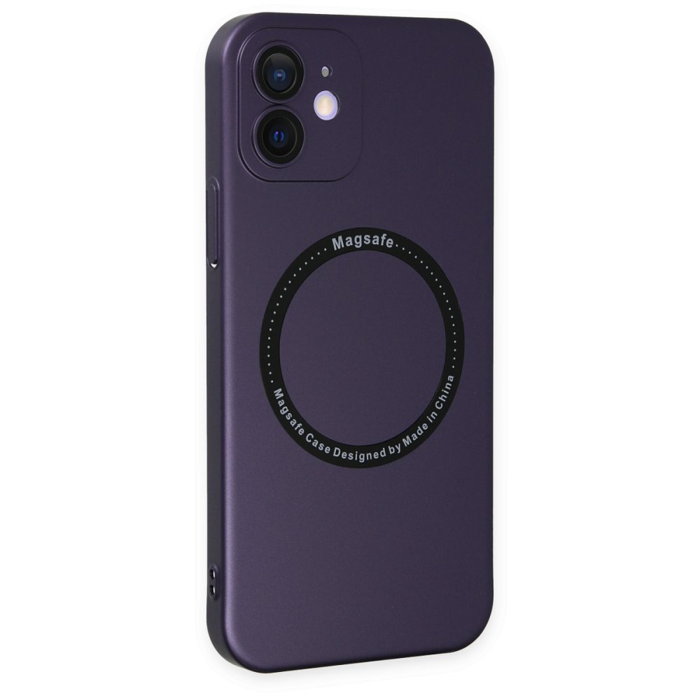  iPhone 12 Kılıf Jack Magneticsafe Lens Silikon - Mor