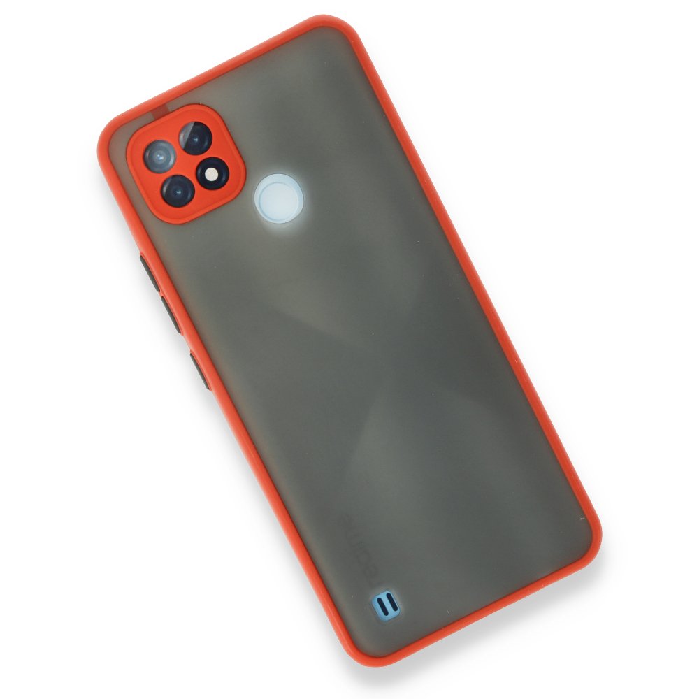 Realme C21 Kılıf Montreal Silikon Kapak - Kırmızı  Realme C21 Kılıf Montreal Silikon Kapak - Kırmızı