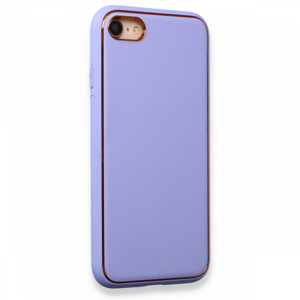 iPhone 7 Kılıf Coco Deri Silikon Kapak - Açık Lila iPhone 7 Kılıf Coco Deri Silikon Kapak - Açık Lila