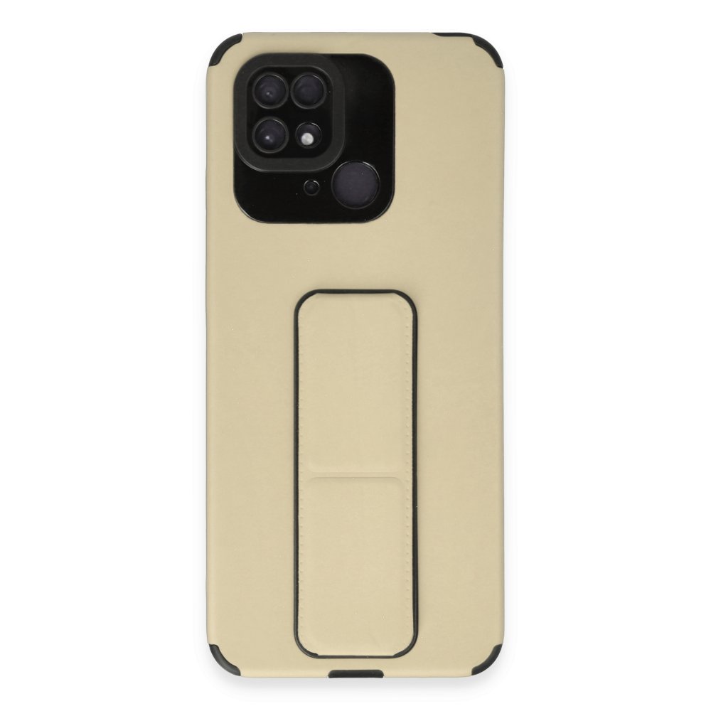 Xiaomi Poco C40 Kılıf Mega Standlı Silikon - Gold Xiaomi Poco C40 Kılıf Mega Standlı Silikon - Gold