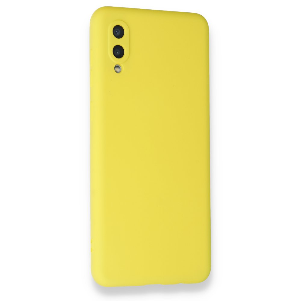  Samsung Galaxy A02 Kılıf Nano içi Kadife Silikon - Sarı