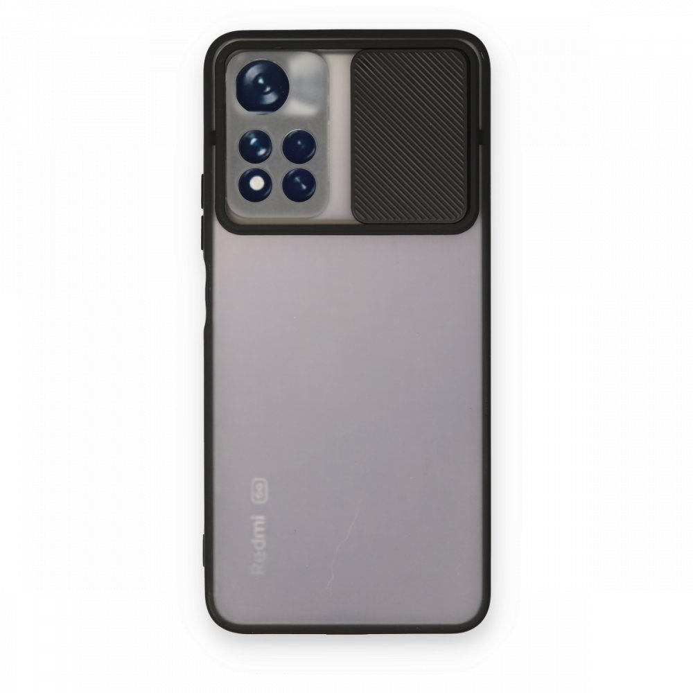  Xiaomi Poco M4 Pro 5G Kılıf Palm Buzlu Kamera Sürgülü Silikon - Siyah