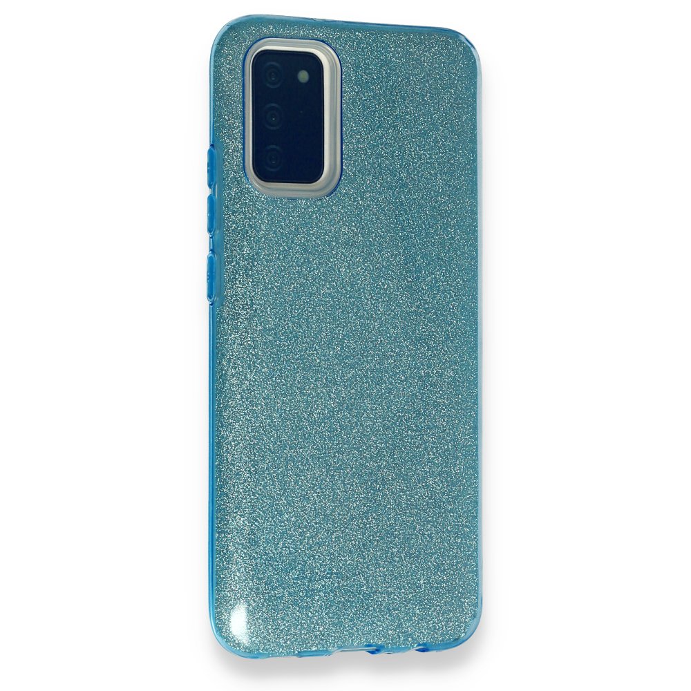  Samsung Galaxy A02S Kılıf Simli Katmanlı Silikon - Turkuaz