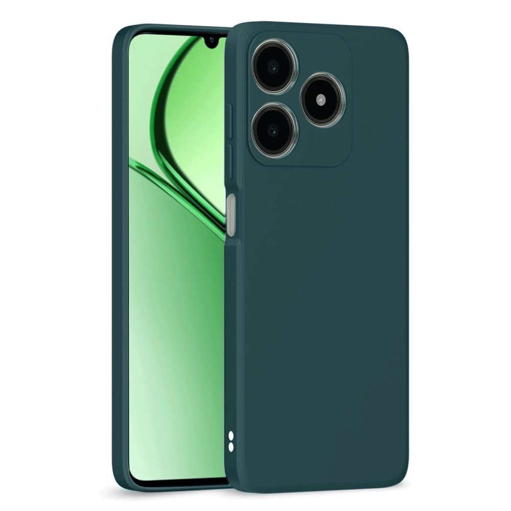 Realme C63 Kılıf First Silikon - Koyu Yeşil Realme C63 Kılıf First Silikon - Koyu Yeşil