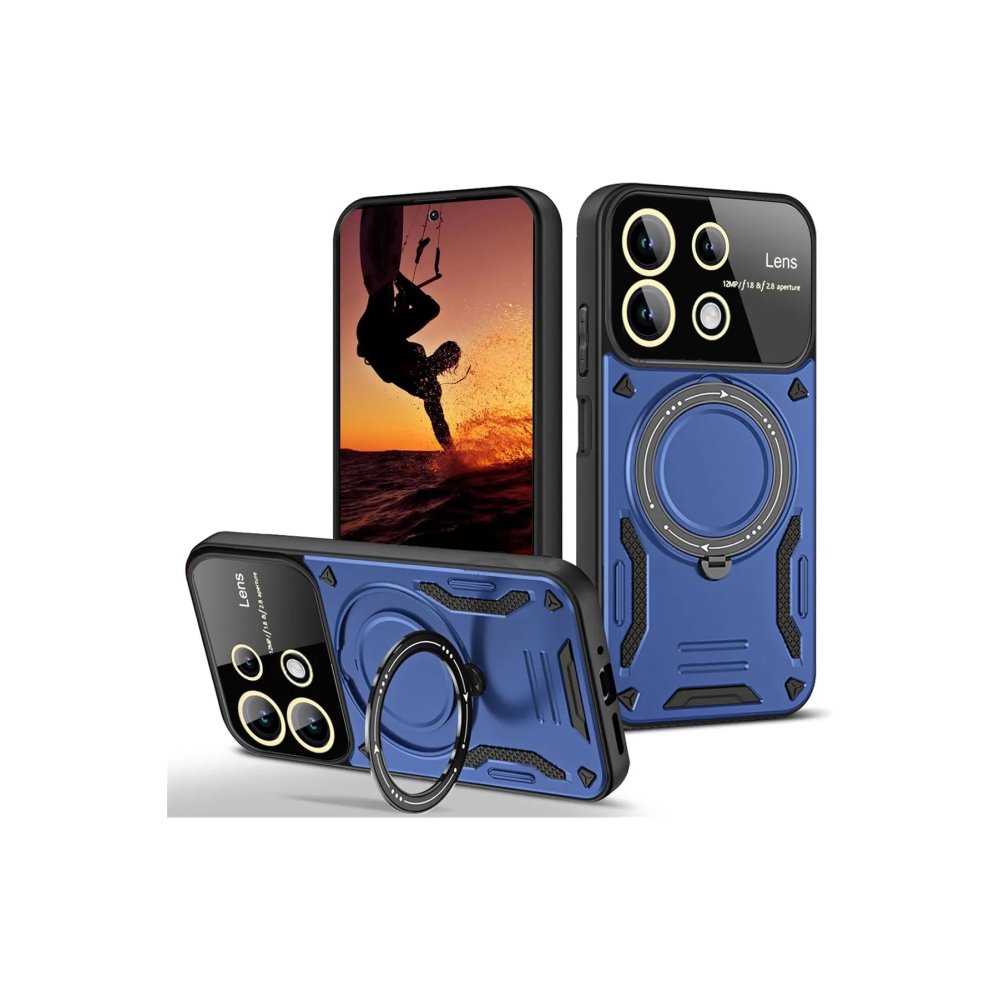 Redmi 13 4G Kılıf Joy Lens Standlı Kapak - Lacivert