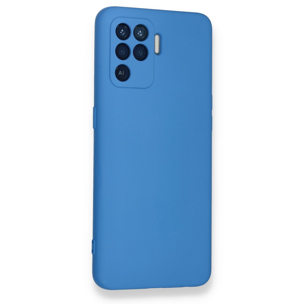  Oppo Reno 5 Lite Kılıf Nano içi Kadife Silikon - Mavi