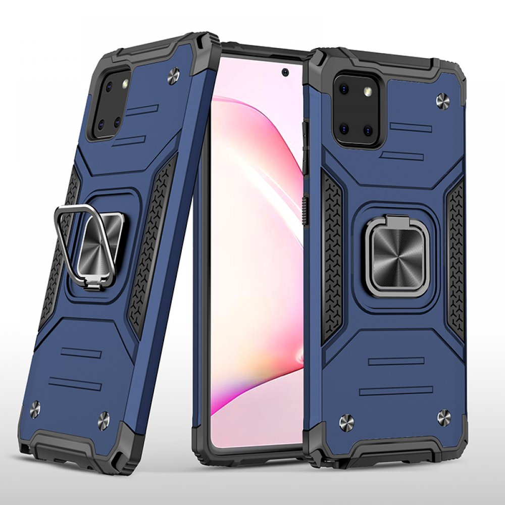  Samsung Galaxy A81 / Note 10 Lite Kılıf Zegna Yüzüklü Silikon Kapak - Mavi