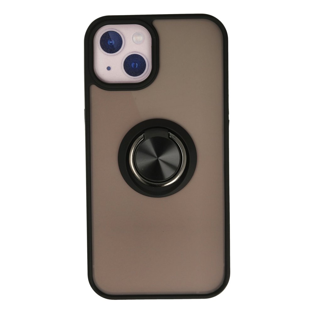 iPhone 15 Kılıf Montreal Yüzüklü Silikon Kapak - Siyah  iPhone 15 Kılıf Montreal Yüzüklü Silikon Kapak - Siyah