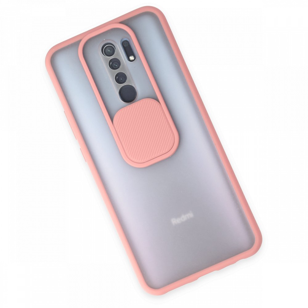 Redmi 9 Kılıf Palm Buzlu Kamera Sürgülü Silikon - Pembe Redmi 9 Kılıf Palm Buzlu Kamera Sürgülü Silikon - Pembe