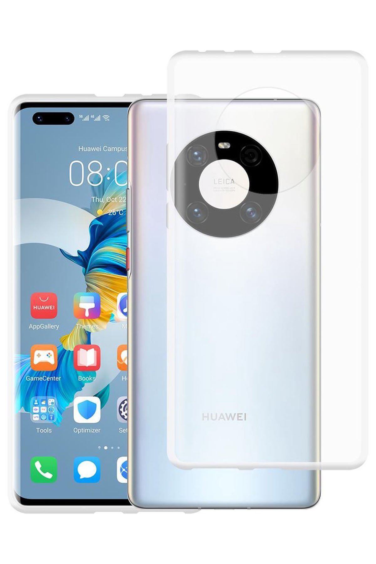 Huawei Mate 40 Pro Kılıf Lüx Şeffaf Silikon  Huawei Mate 40 Pro Kılıf Lüx Şeffaf Silikon