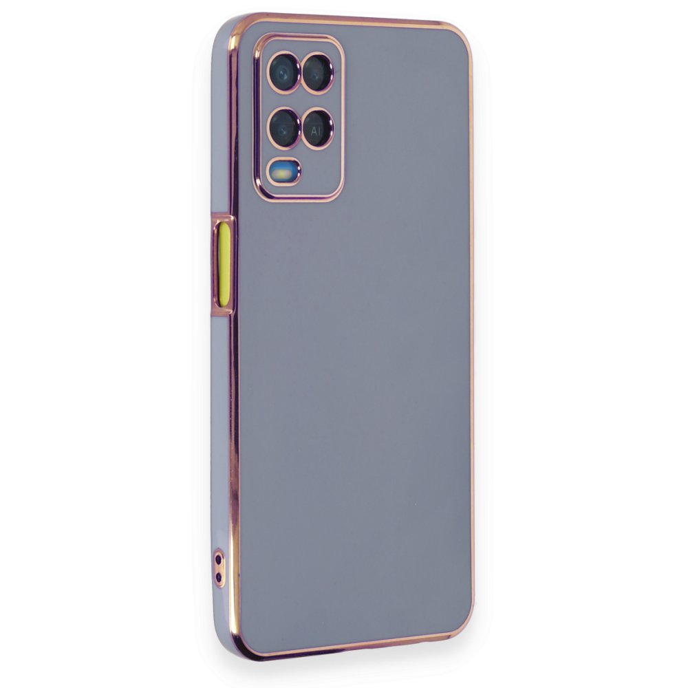  Oppo A54 4G Kılıf Volet Silikon - Mavi