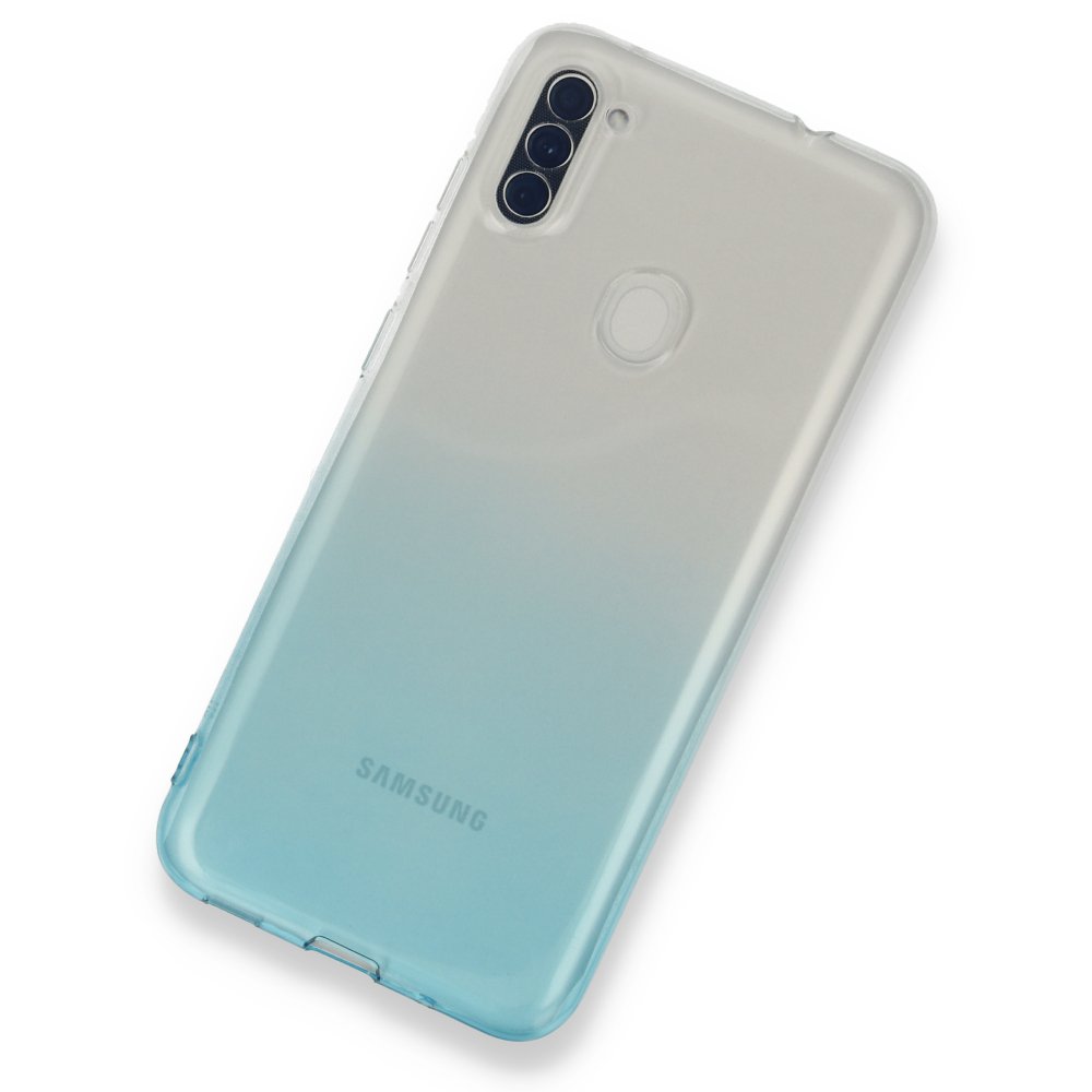  Samsung Galaxy A11 Kılıf Lüx Çift Renkli Silikon - Turkuaz