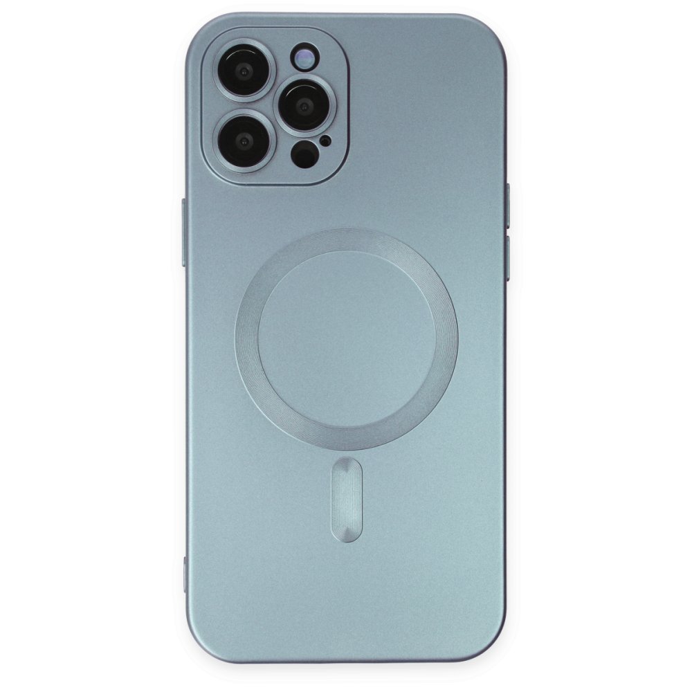  iPhone 12 Pro Max Kılıf Moshi Lens Magneticsafe Silikon - Sierra Blue