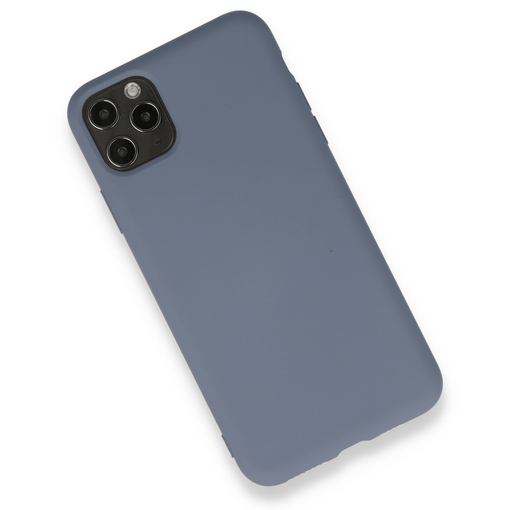 iPhone 11 Pro Max Kılıf Nano içi Kadife Silikon - Gri iPhone 11 Pro Max Kılıf Nano içi Kadife Silikon - Gri