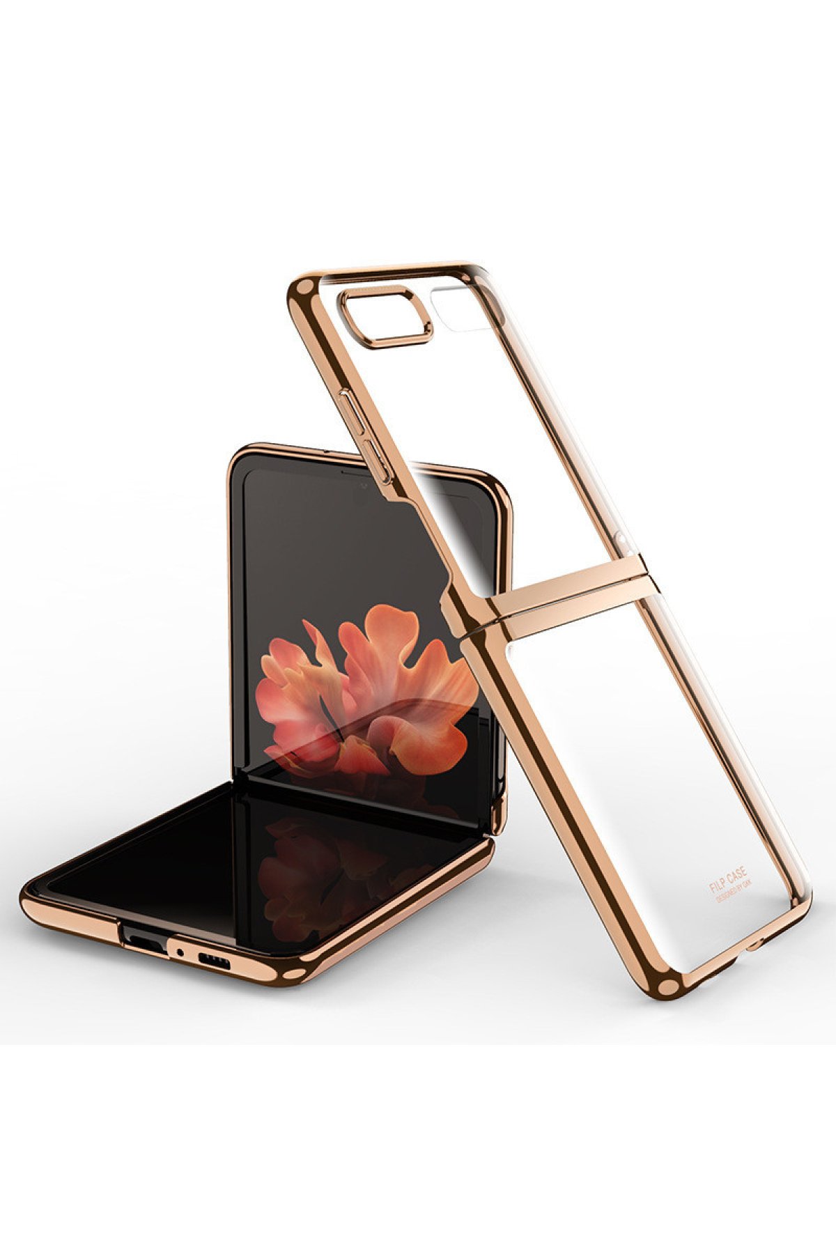  Samsung Galaxy Z Flip 4 Kılıf Fold Element Kapak - Gold