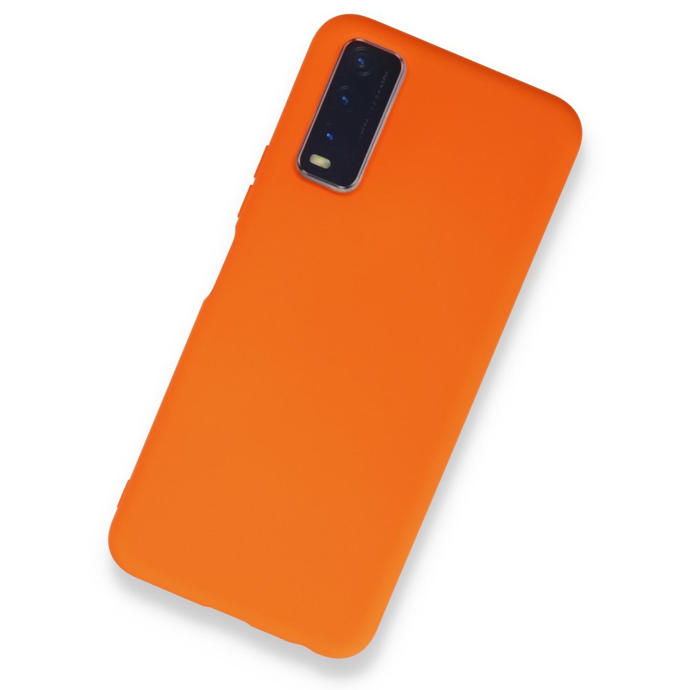 Vivo Y20 Kılıf Nano içi Kadife Silikon - Turuncu  Vivo Y20 Kılıf Nano içi Kadife Silikon - Turuncu
