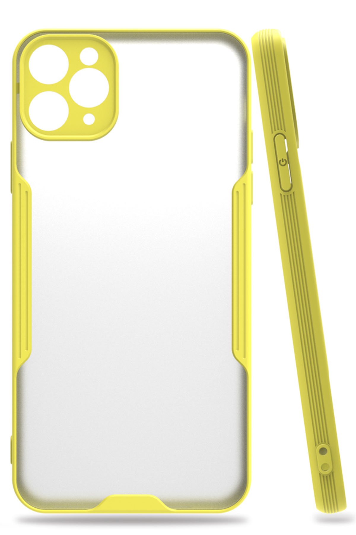 iPhone 11 Pro Max Kılıf Platin Silikon - Sarı iPhone 11 Pro Max Kılıf Platin Silikon - Sarı