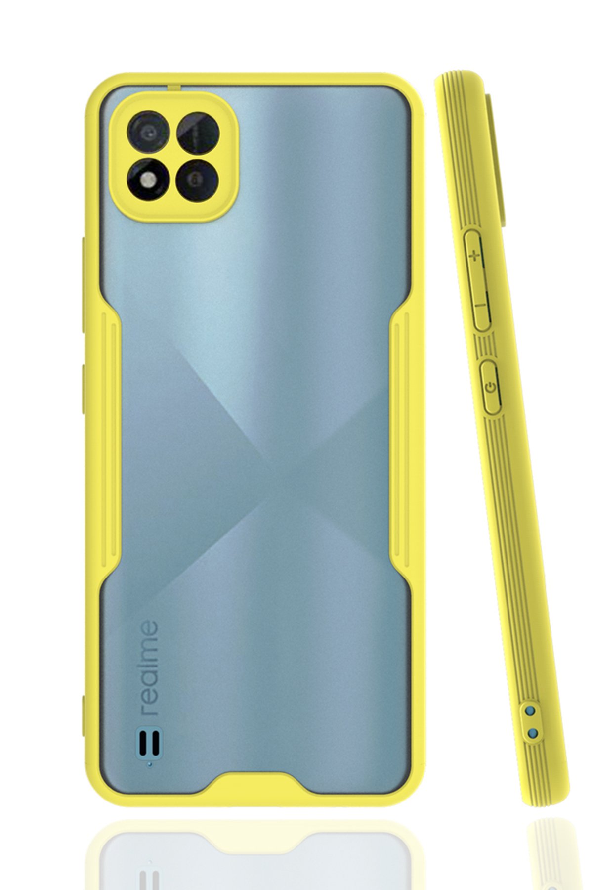 Realme C11 2021 Kılıf Platin Silikon - Sarı  Realme C11 2021 Kılıf Platin Silikon - Sarı