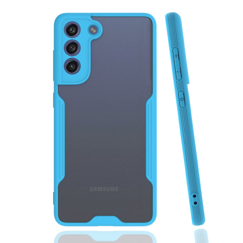  Samsung Galaxy S21 FE Kılıf Platin Silikon - Mavi