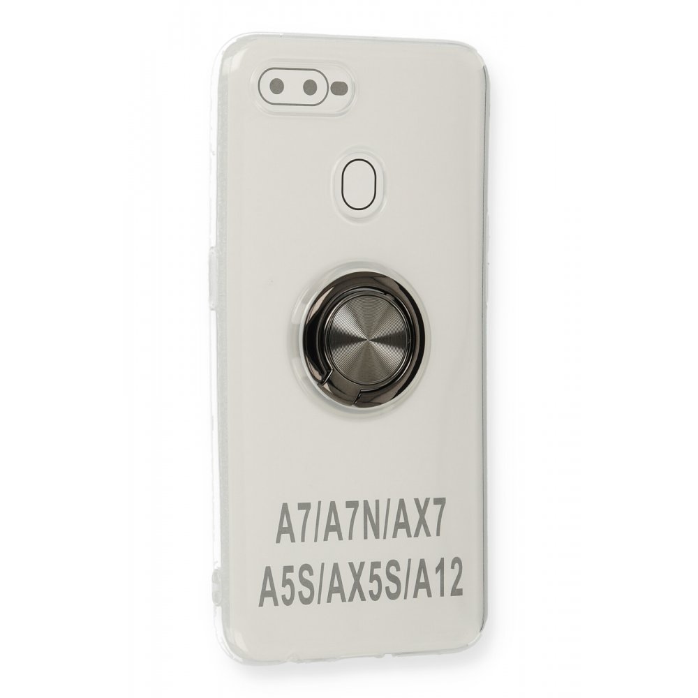  Oppo A5S Kılıf Gros Yüzüklü Silikon - Siyah