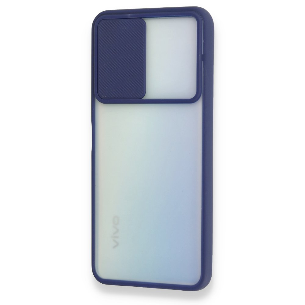 Vivo Y51A Kılıf Palm Buzlu Kamera Sürgülü Silikon - Lacivert Vivo Y51A Kılıf Palm Buzlu Kamera Sürgülü Silikon - Lacivert