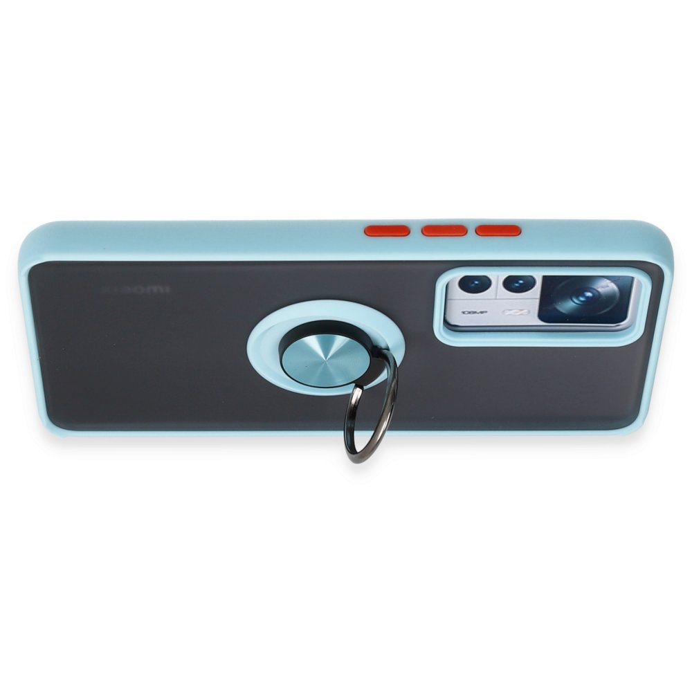  Xiaomi Mi 12T Kılıf Montreal Yüzüklü Silikon Kapak - Buz Mavi