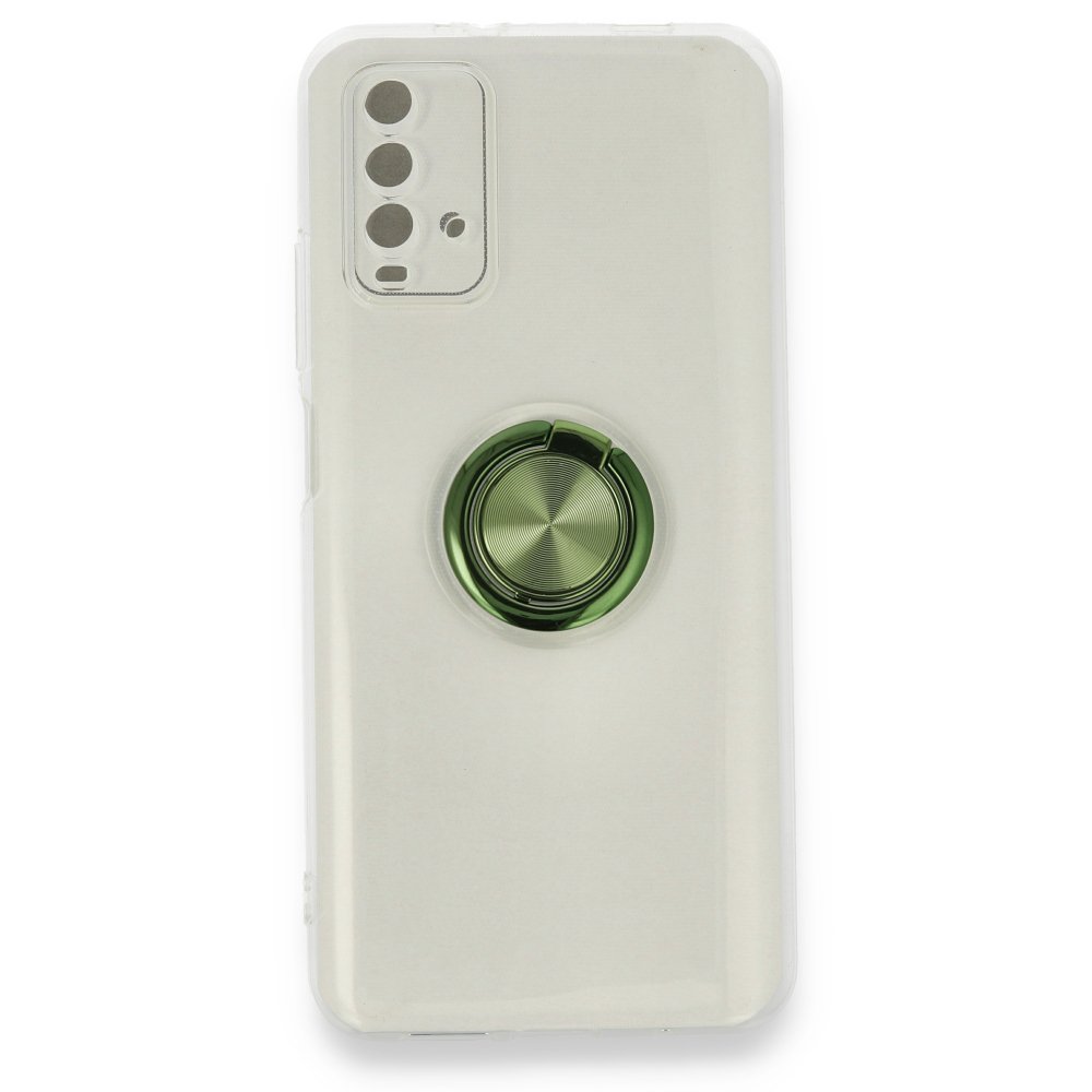 Redmi 9T Kılıf Gros Yüzüklü Silikon - Yeşil