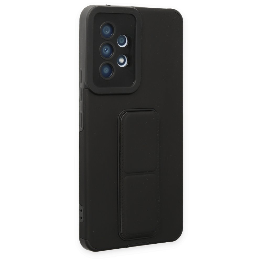  Samsung Galaxy A53 5G Kılıf Mega Standlı Silikon - Siyah