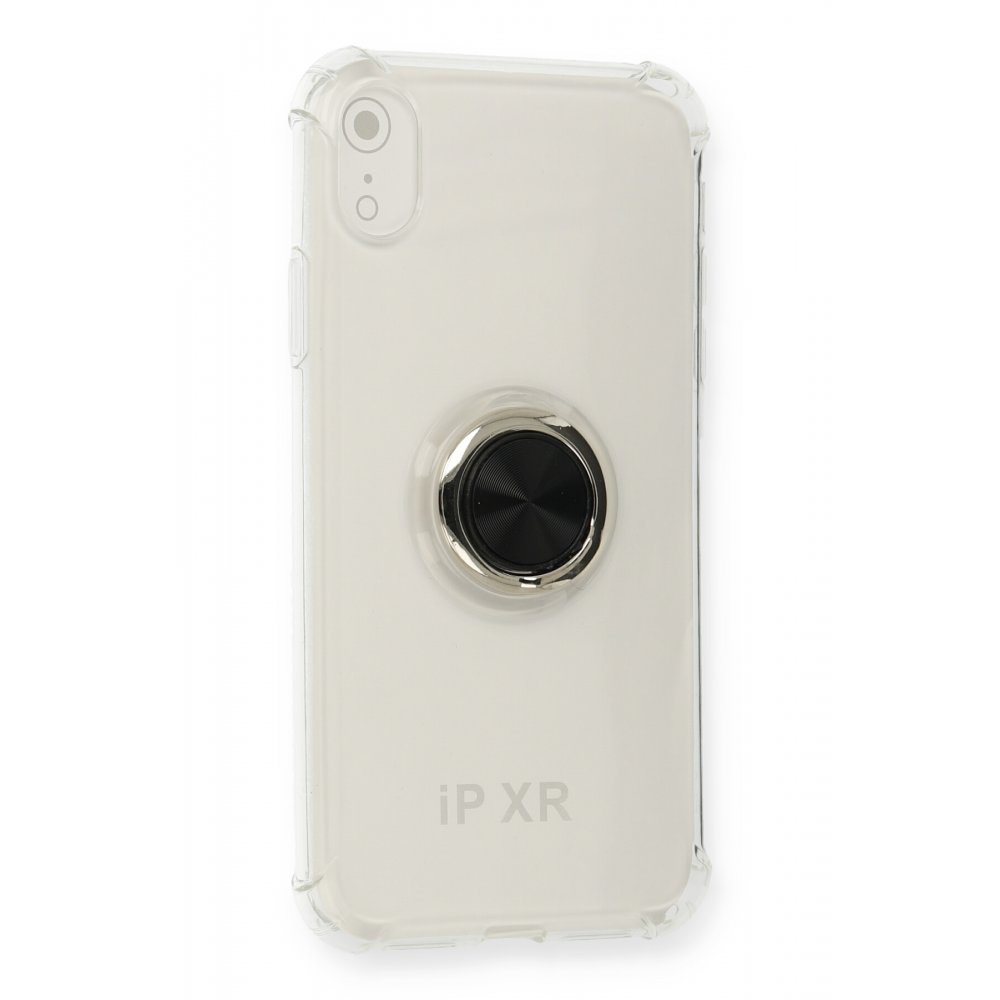  iPhone XR Kılıf Gros Yüzüklü Silikon - Siyah