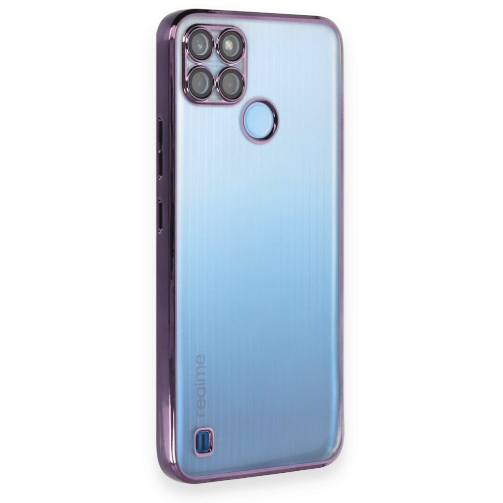  Realme C21Y Kılıf Razer Lensli Silikon - Mor