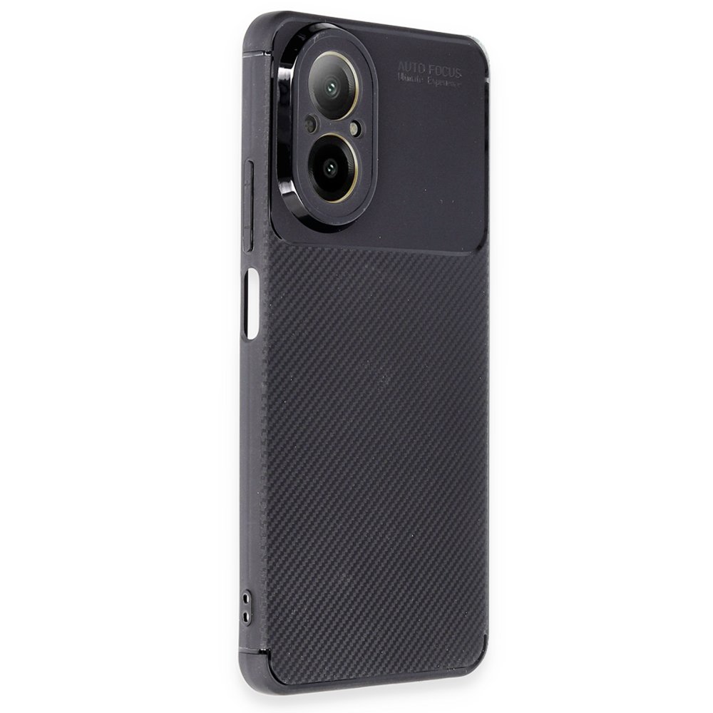 Realme 12 Lite Kılıf Auto Focus Karbon Kapak - Siyah  Realme 12 Lite Kılıf Auto Focus Karbon Kapak - Siyah