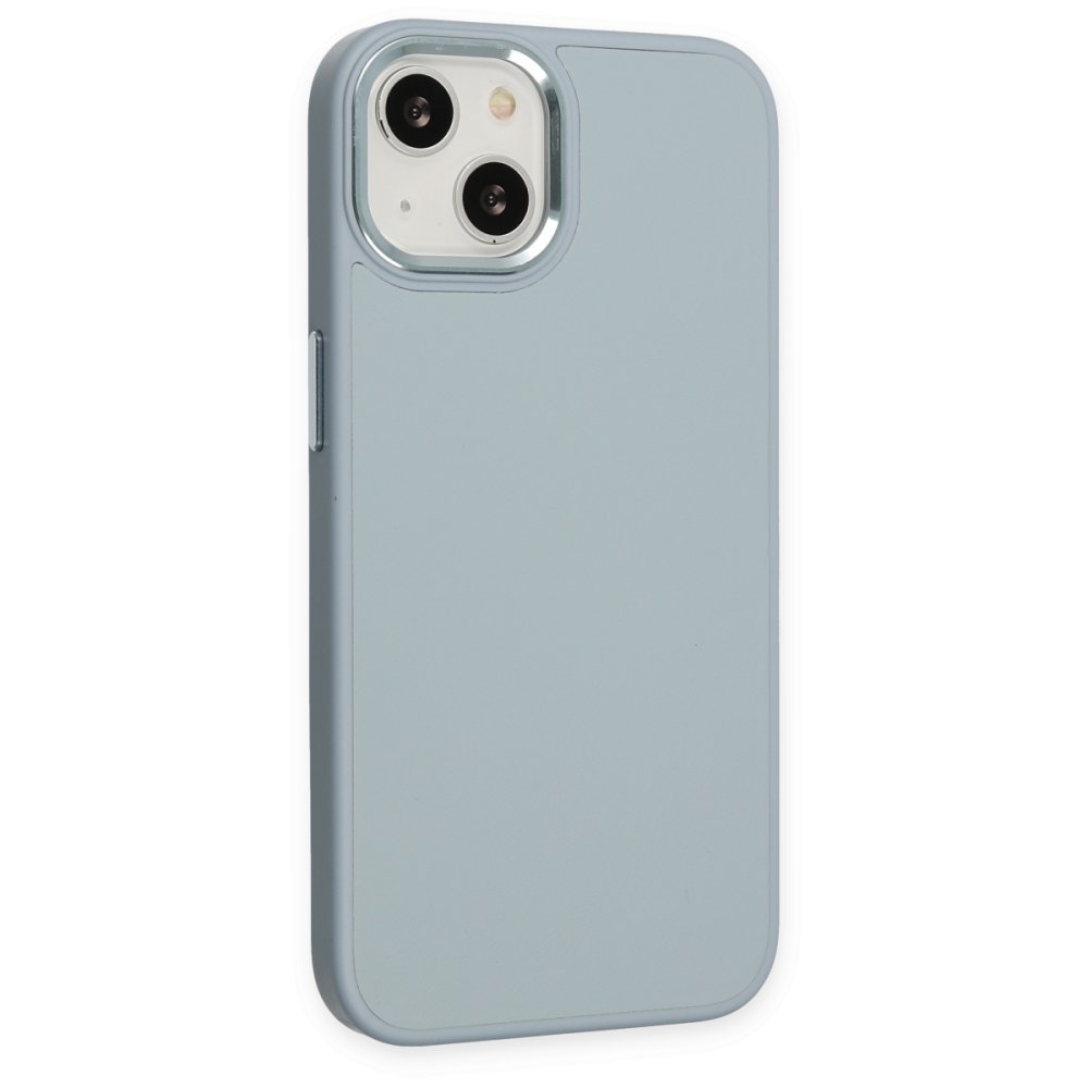  iPhone 14 Plus Kılıf Asya Deri Silikon - Sierra Blue