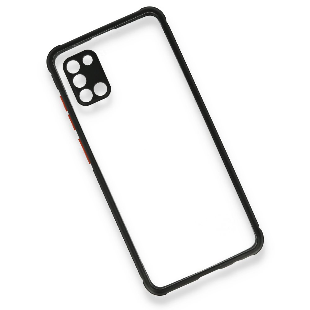  Samsung Galaxy A31 Kılıf Miami Şeffaf Silikon - Siyah
