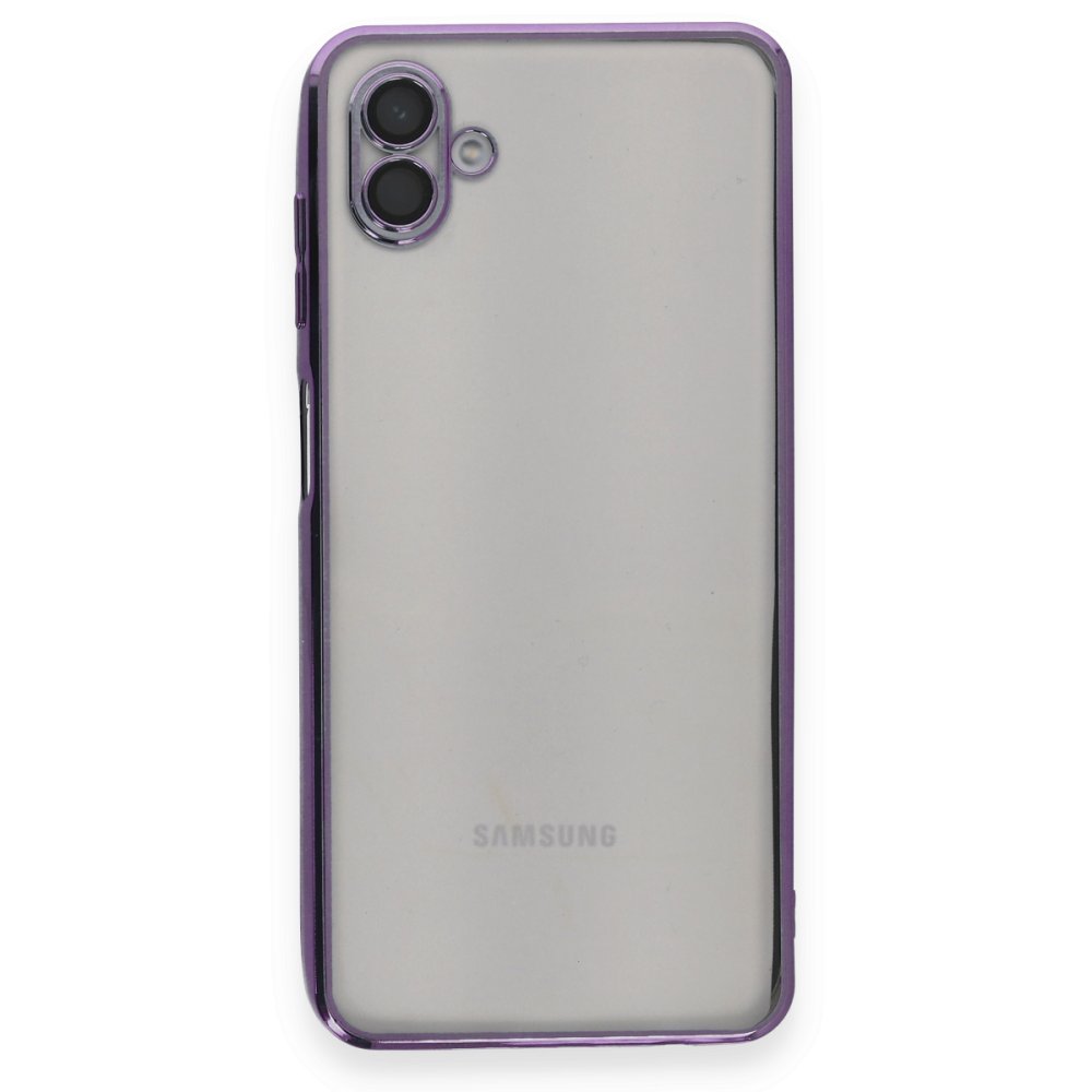 Samsung Galaxy A04 Kılıf Razer Lensli Silikon - Mor