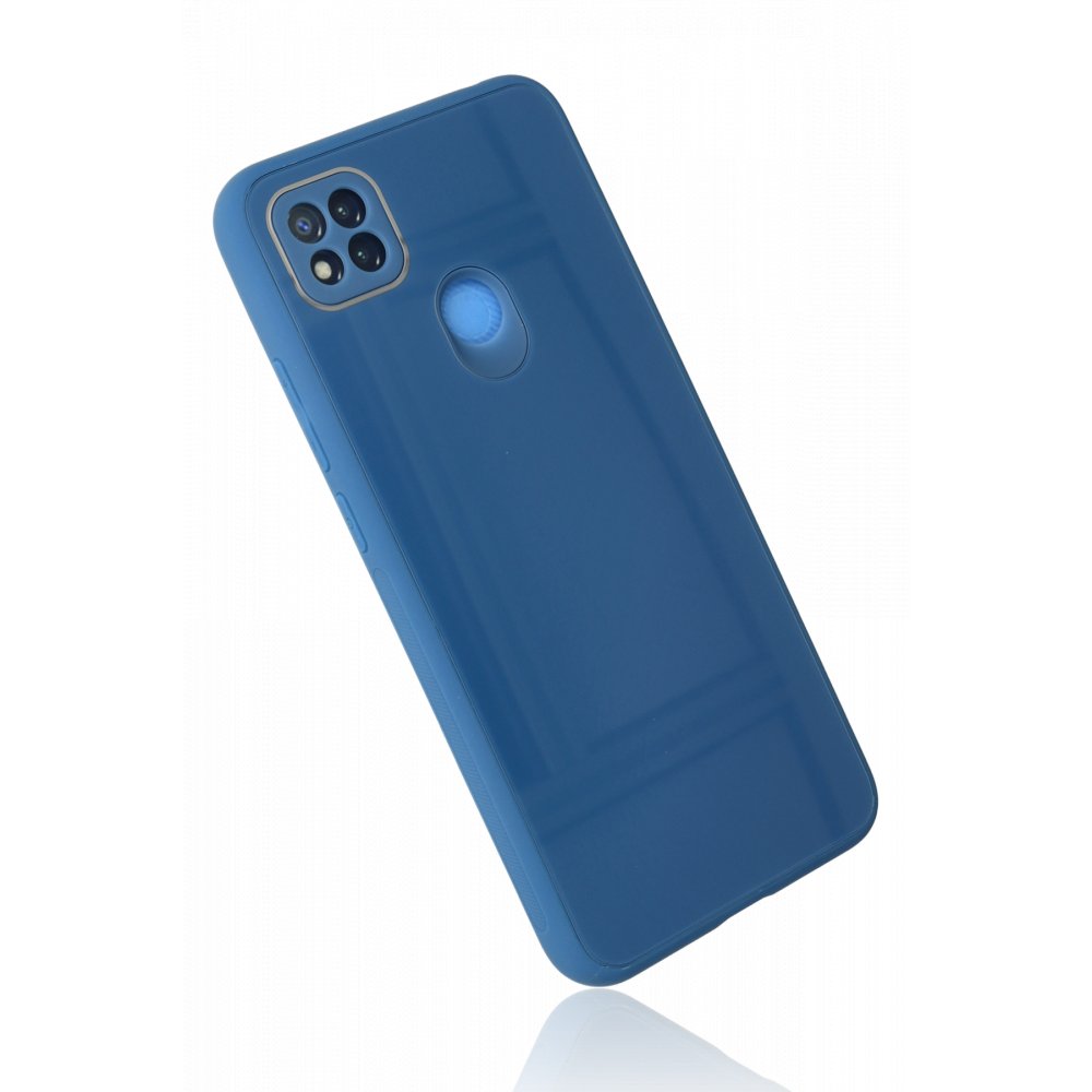Redmi 9C Kılıf Glass Kapak - Mavi Redmi 9C Kılıf Glass Kapak - Mavi