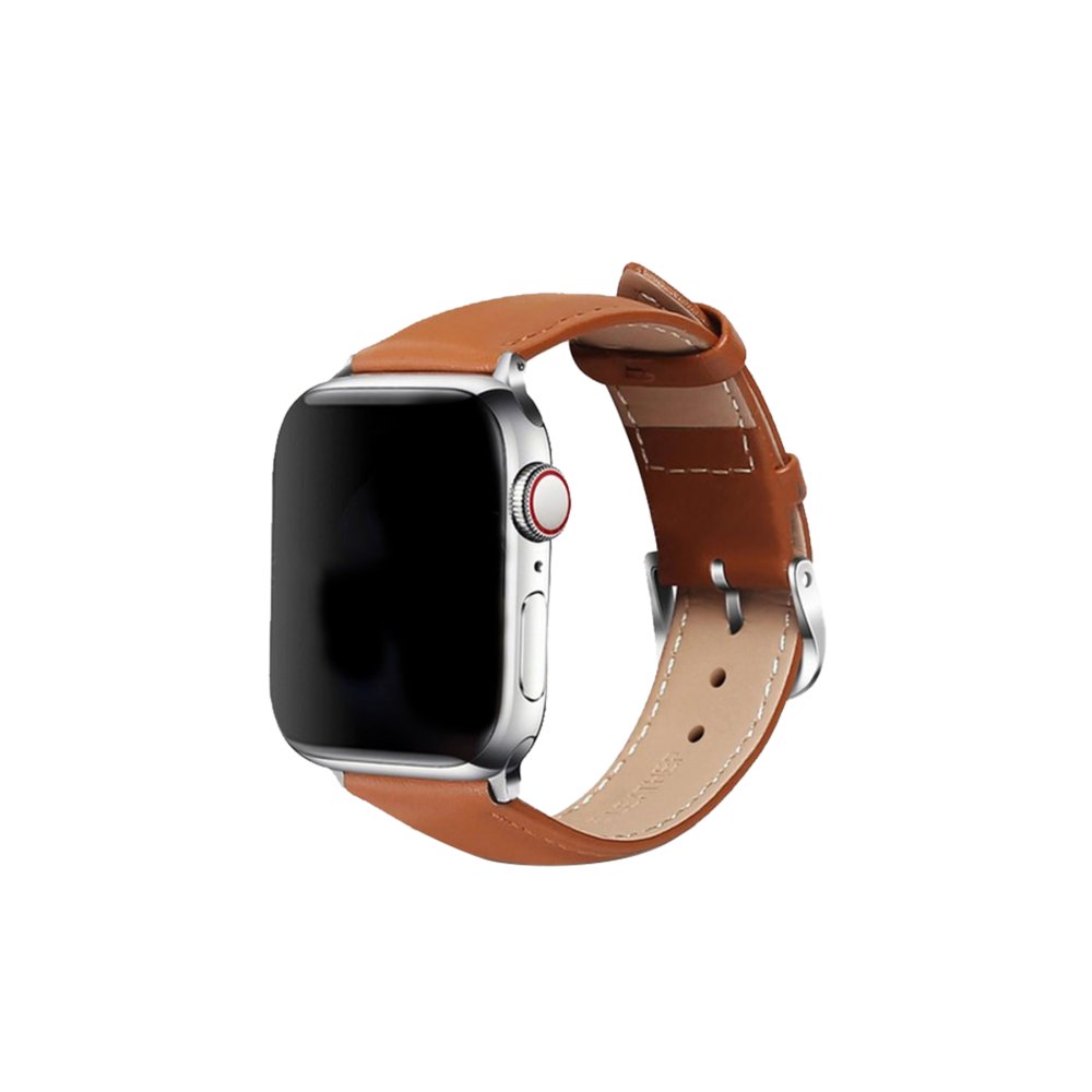  Apple Watch 44mm NL26 Deri Kordon - Taba