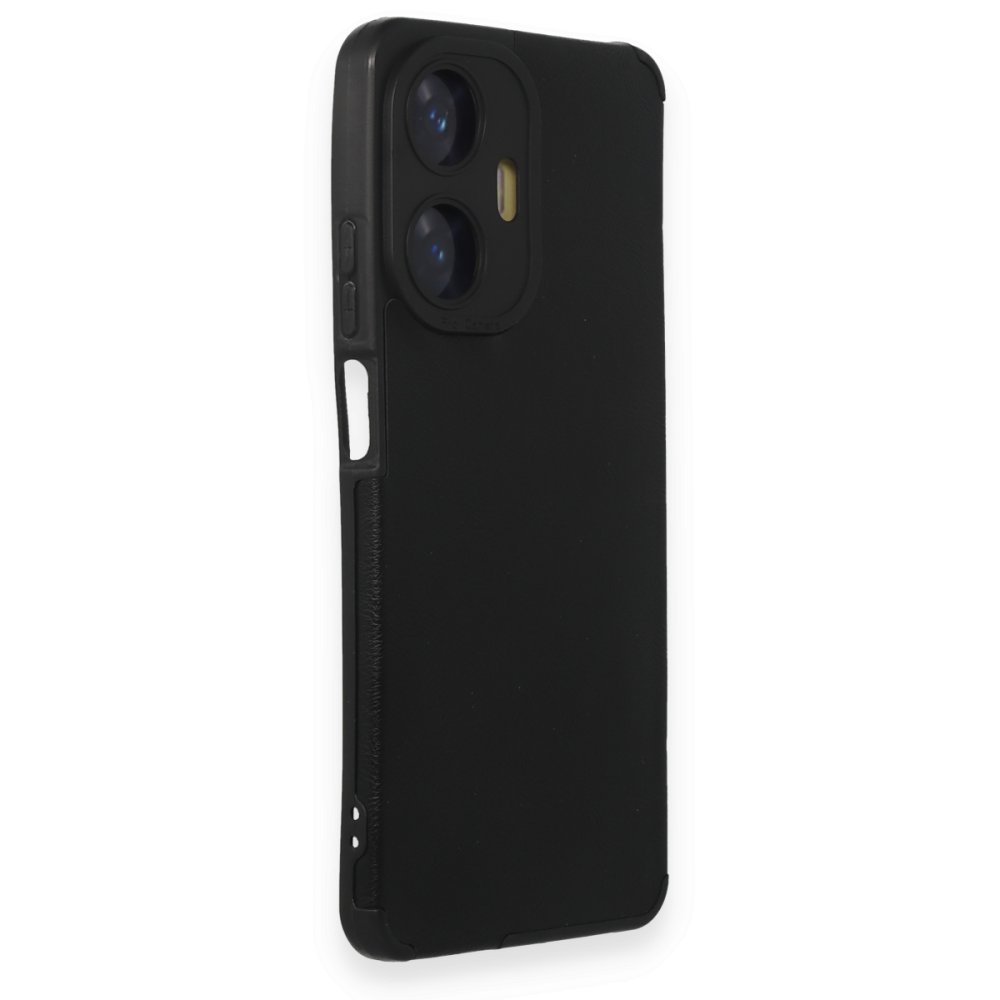 Realme C55 Kılıf Loop Deri Silikon - Siyah Realme C55 Kılıf Loop Deri Silikon - Siyah