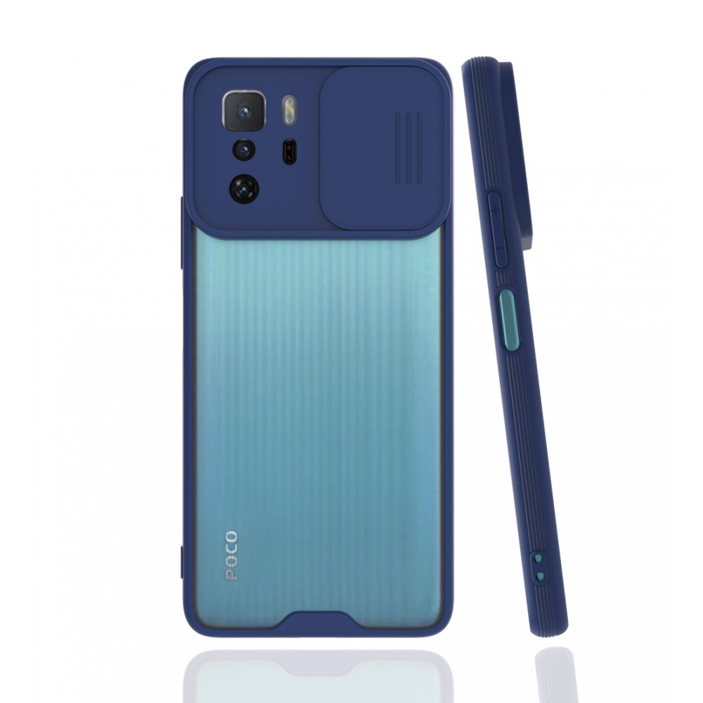  Xiaomi Poco X3 GT Kılıf Platin Kamera Koruma Silikon - Lacivert