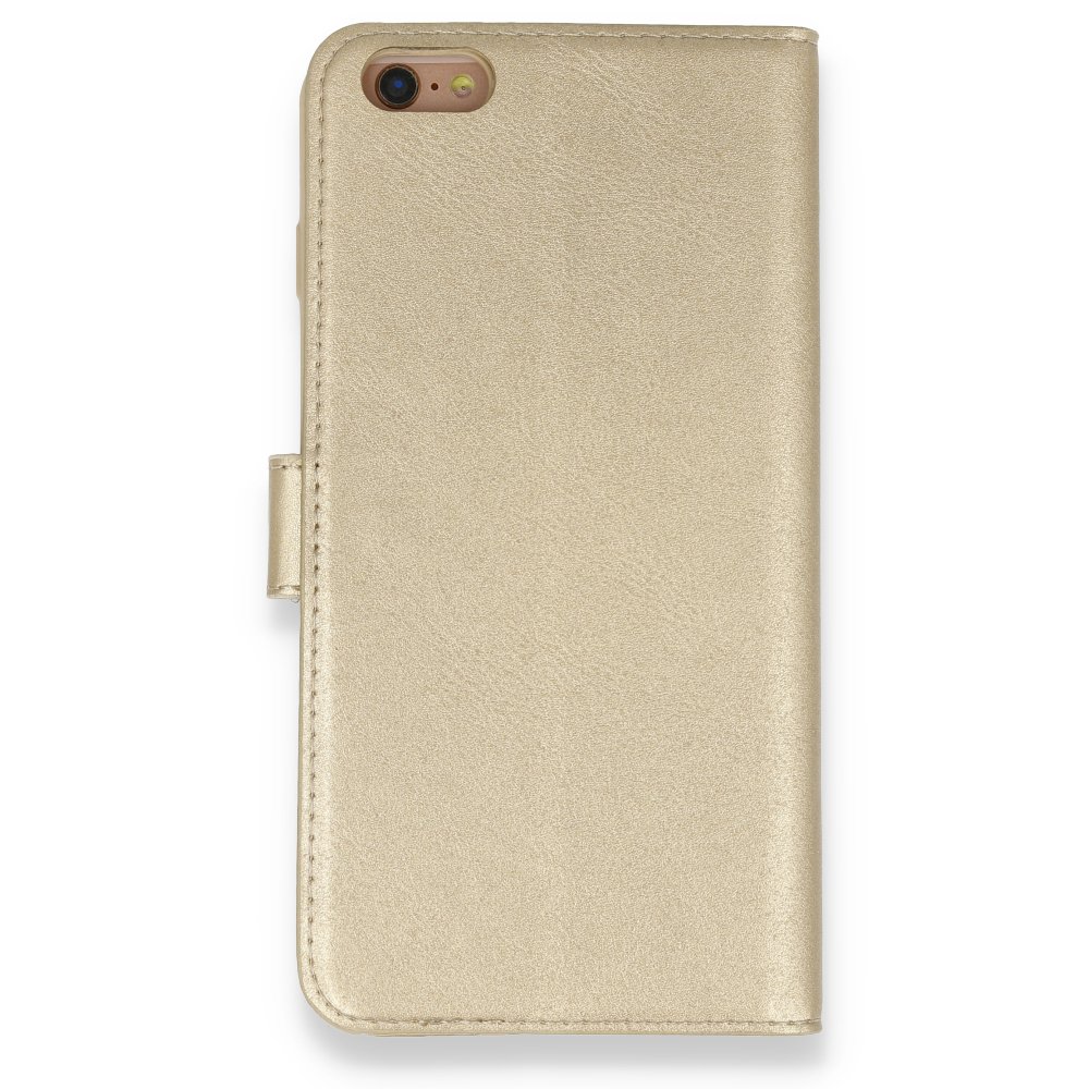  iPhone 6 Plus Kılıf Trend S Plus Kapaklı Kılıf - Gold