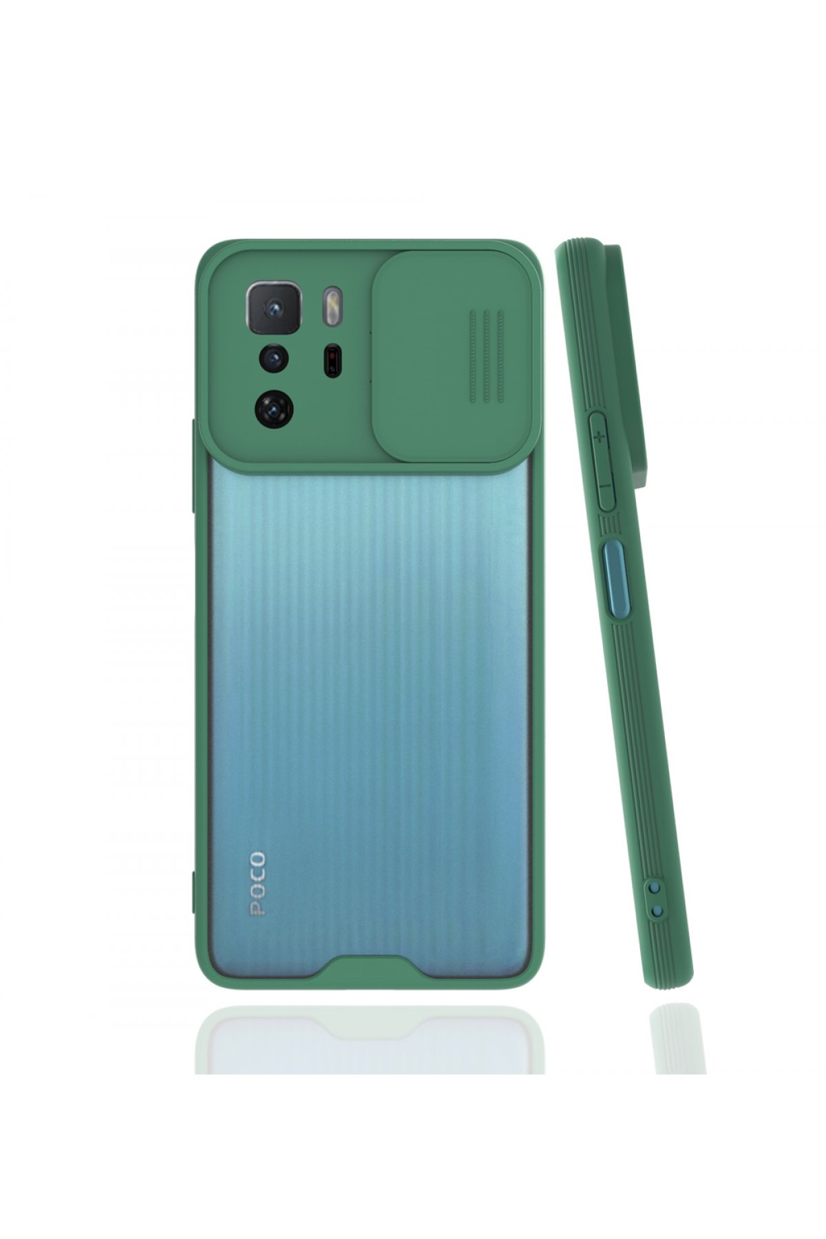  Xiaomi Poco X3 GT Kılıf Platin Kamera Koruma Silikon - Yeşil