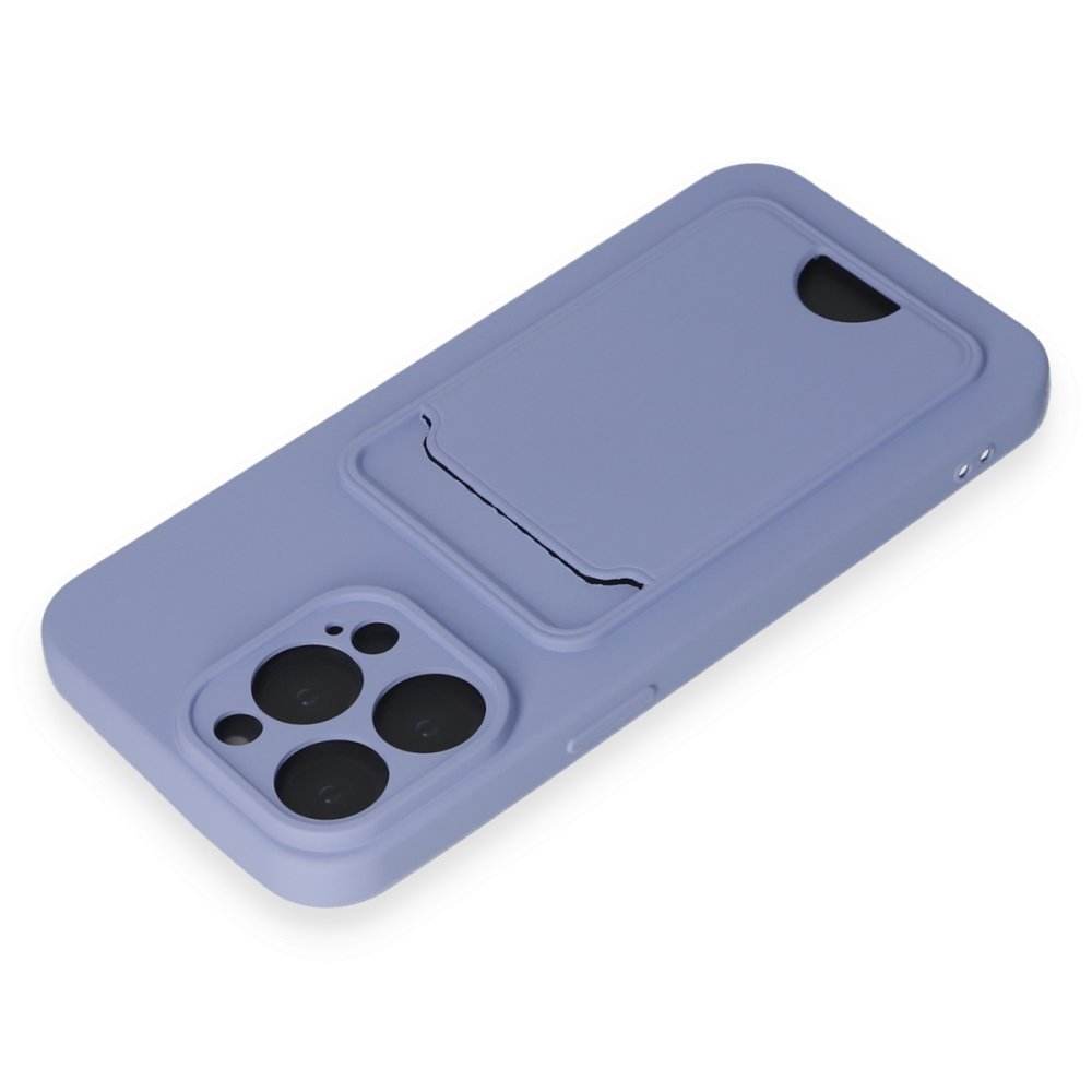  iPhone 14 Pro Max Kılıf Kelvin Kartvizitli Silikon - Lila