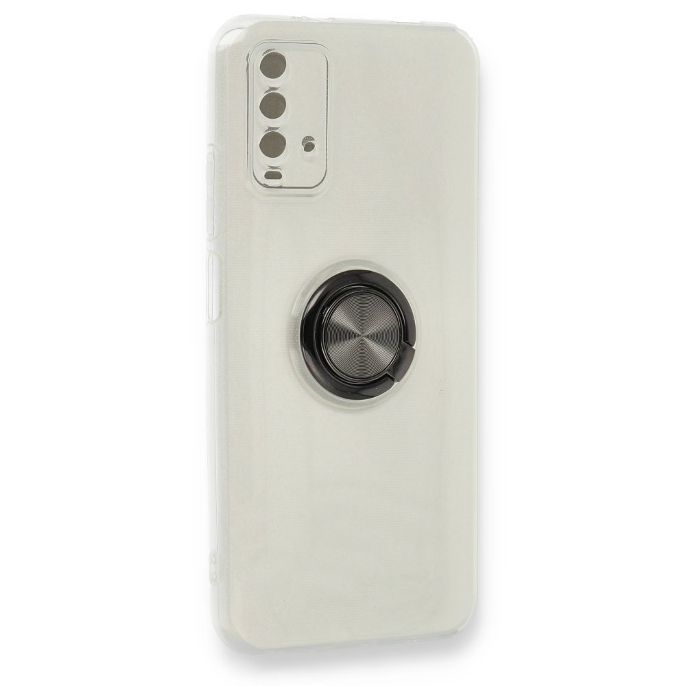 Redmi Note 9 4G Kılıf Gros Yüzüklü Silikon - Siyah