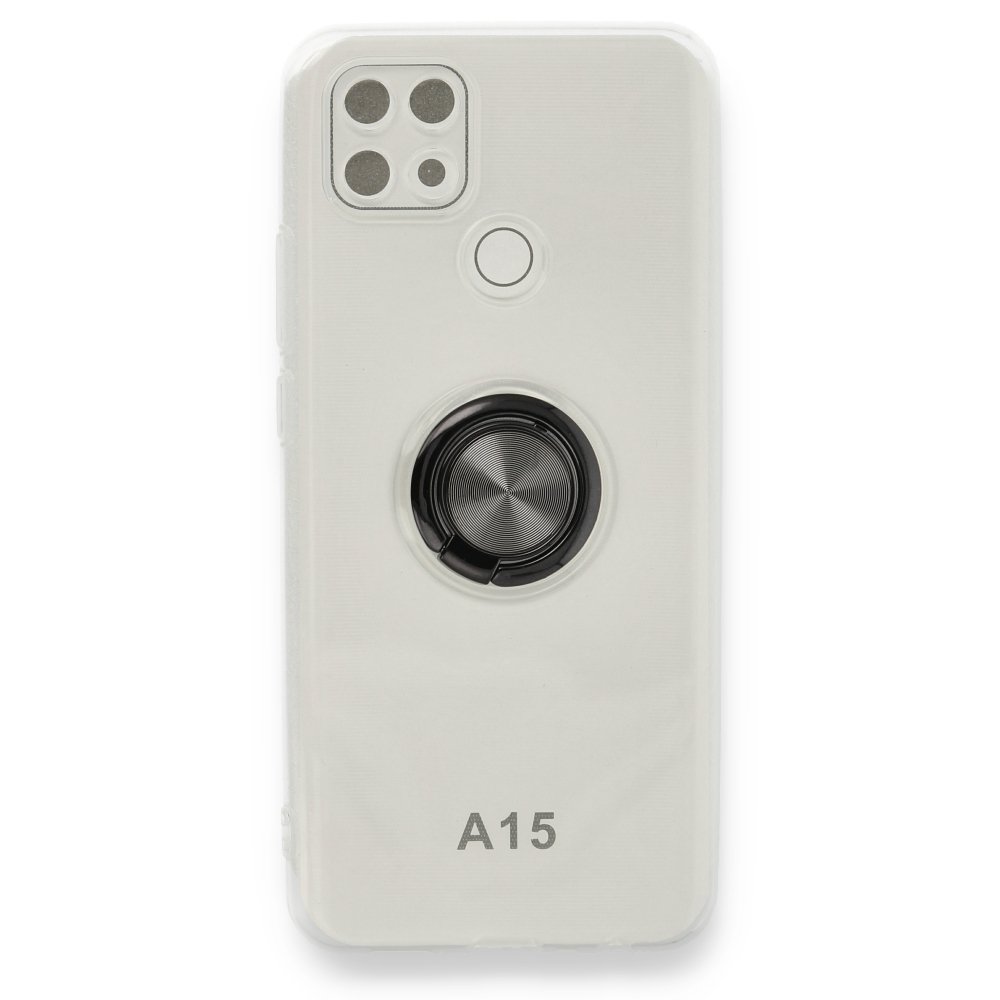 Oppo A15S Kılıf Gros Yüzüklü Silikon - Siyah Oppo A15S Kılıf Gros Yüzüklü Silikon - Siyah