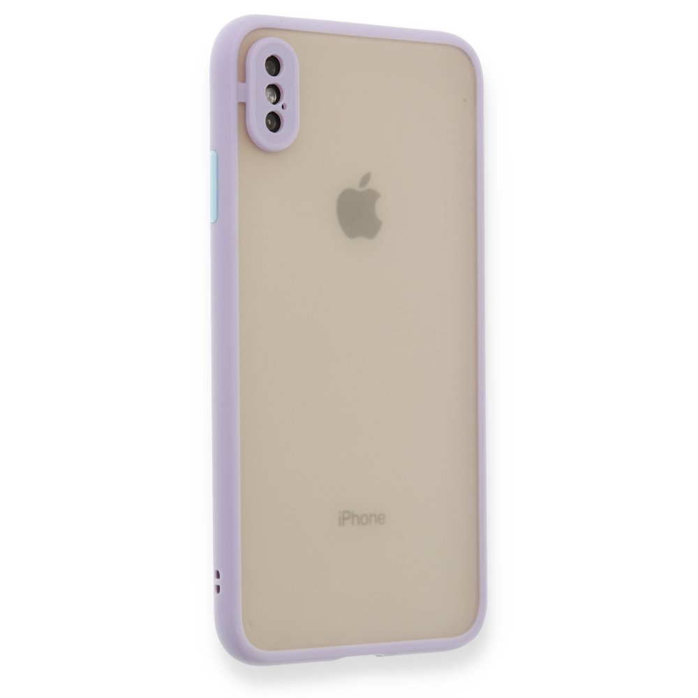  iPhone XS Max Kılıf Montreal Silikon Kapak - Mor