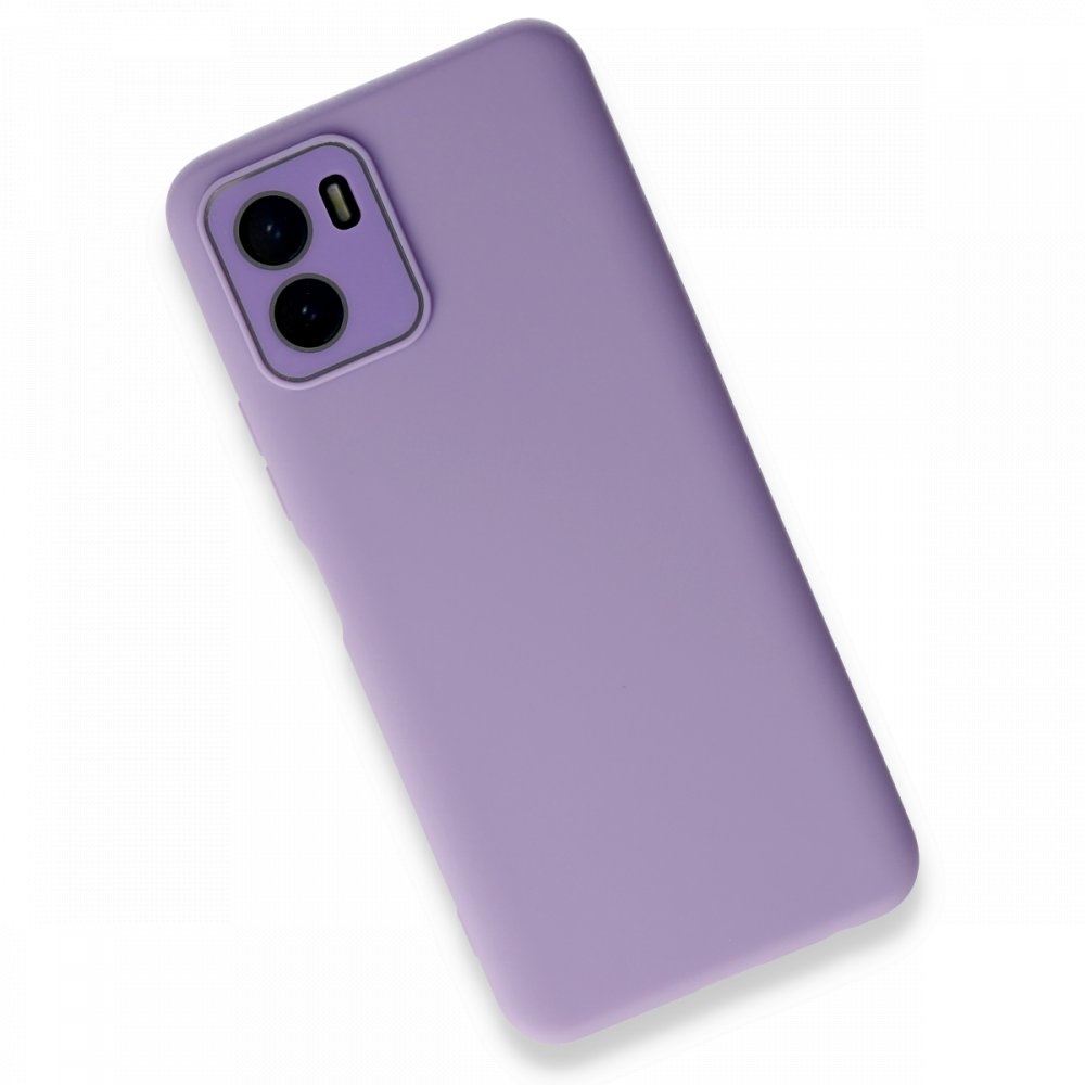  Vivo Y15S Kılıf Lansman Glass Kapak - Lila