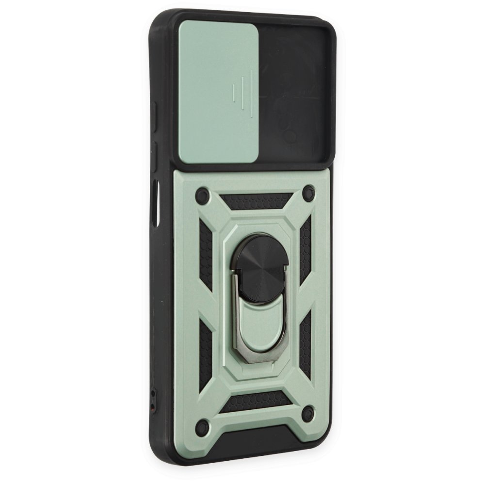 Redmi 9T Kılıf Pars Lens Yüzüklü Silikon - Yeşil