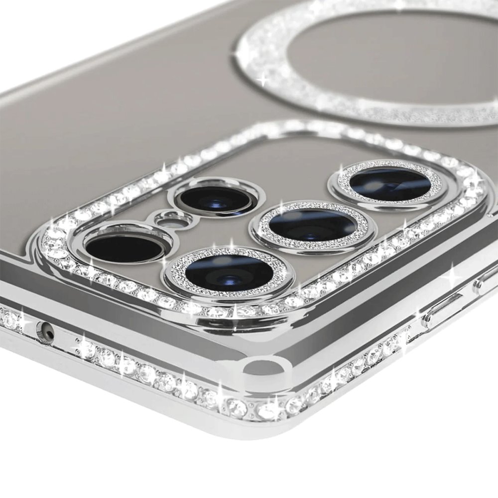  Samsung Galaxy S24 Ultra Kılıf Joke Simli Magneticsafe Kılıf - Mavi