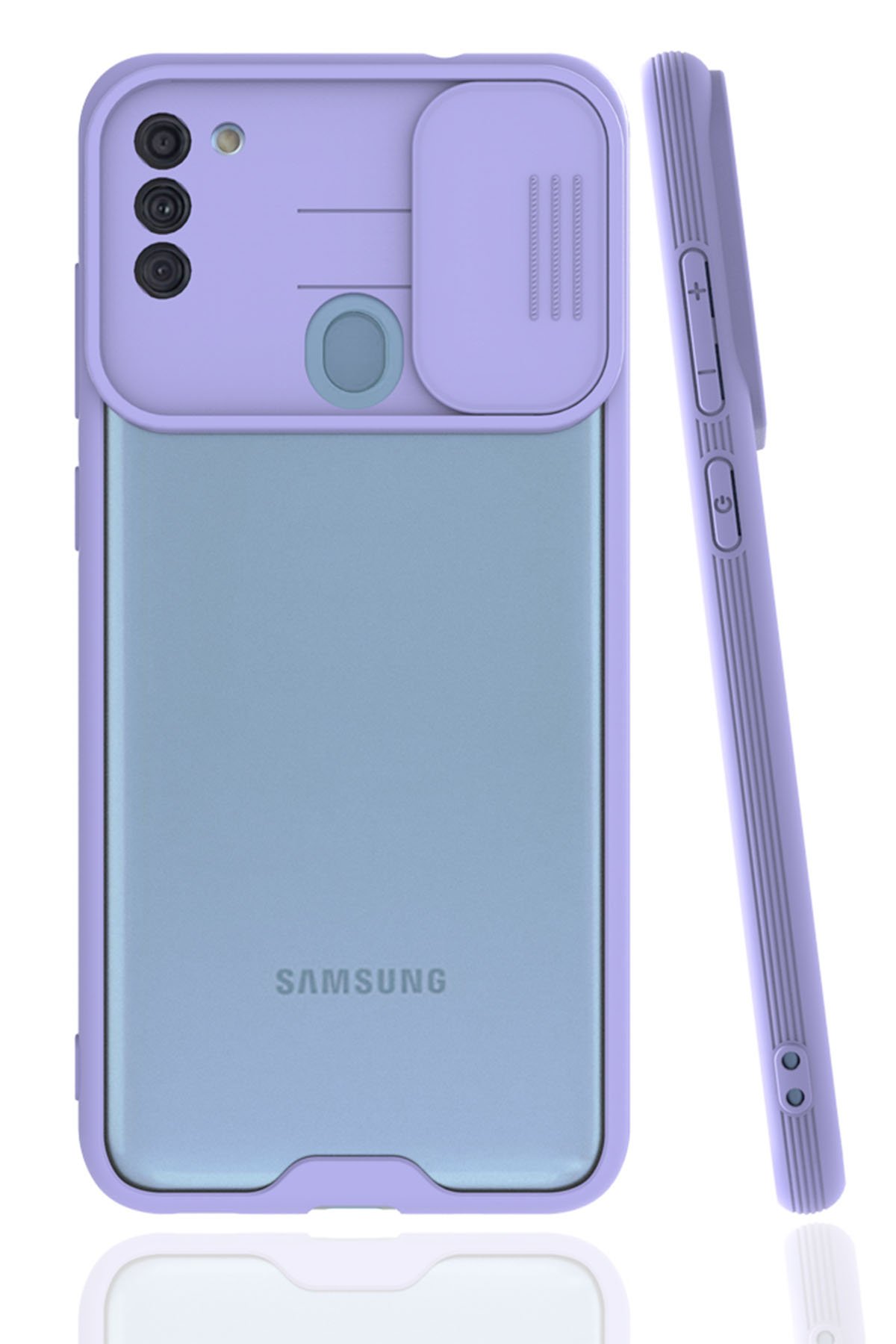  Samsung Galaxy A11 Kılıf Platin Kamera Koruma Silikon - Lila