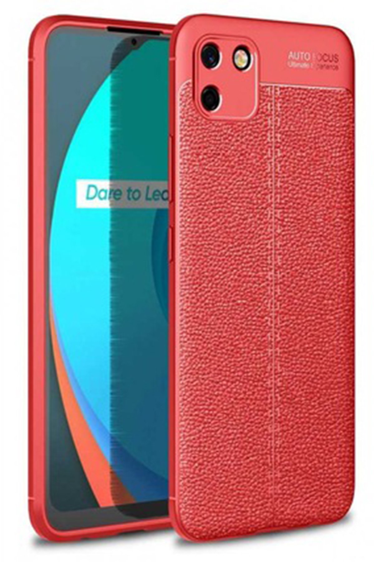 Realme C11 Kılıf Auto Focus Kapak - Kırmızı  Realme C11 Kılıf Auto Focus Kapak - Kırmızı